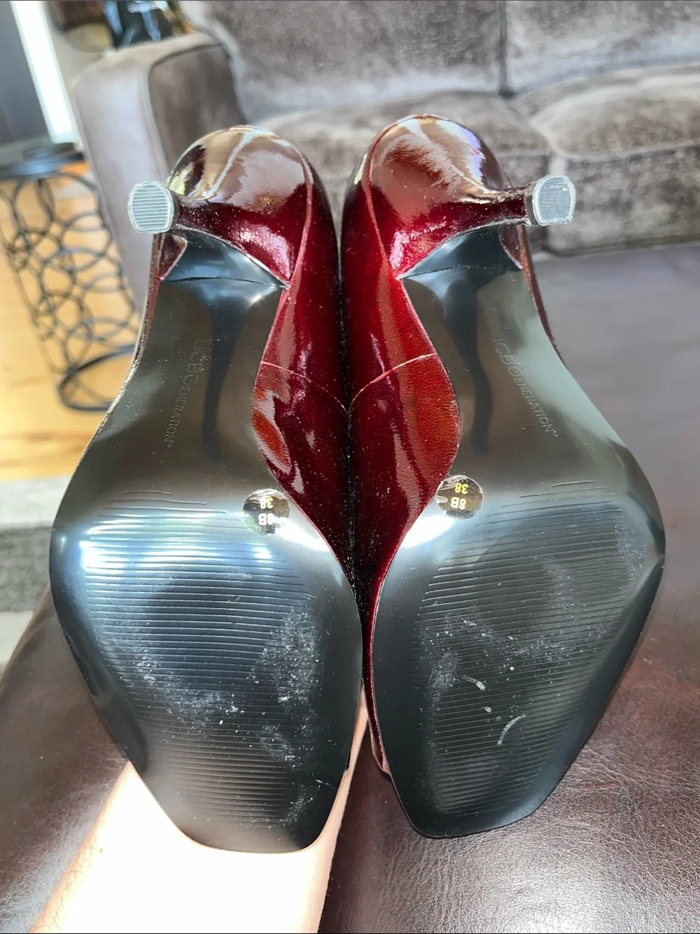 BCBG Red Peep Toe Heels 👠